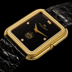 IWC Tank Onix black Diamonds UAE 18k Solid gold Clous de Paris guilloche 1980s