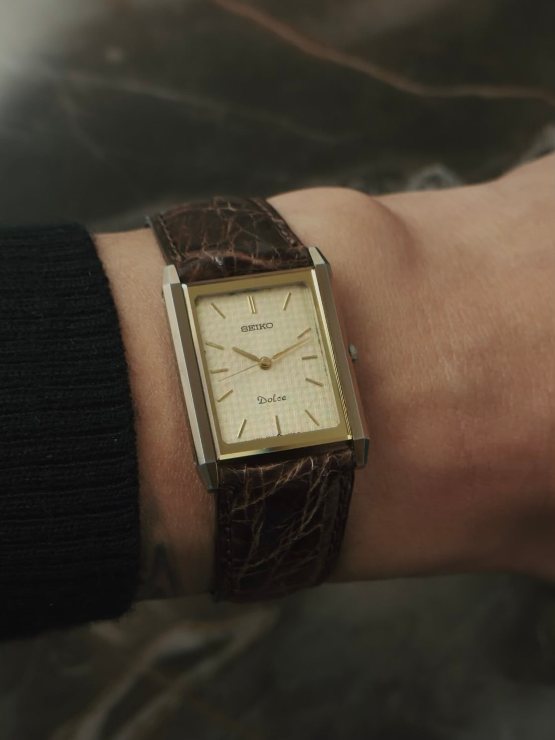 SEIKO Dolce 2-tone GP Tank Quartz 1980s
