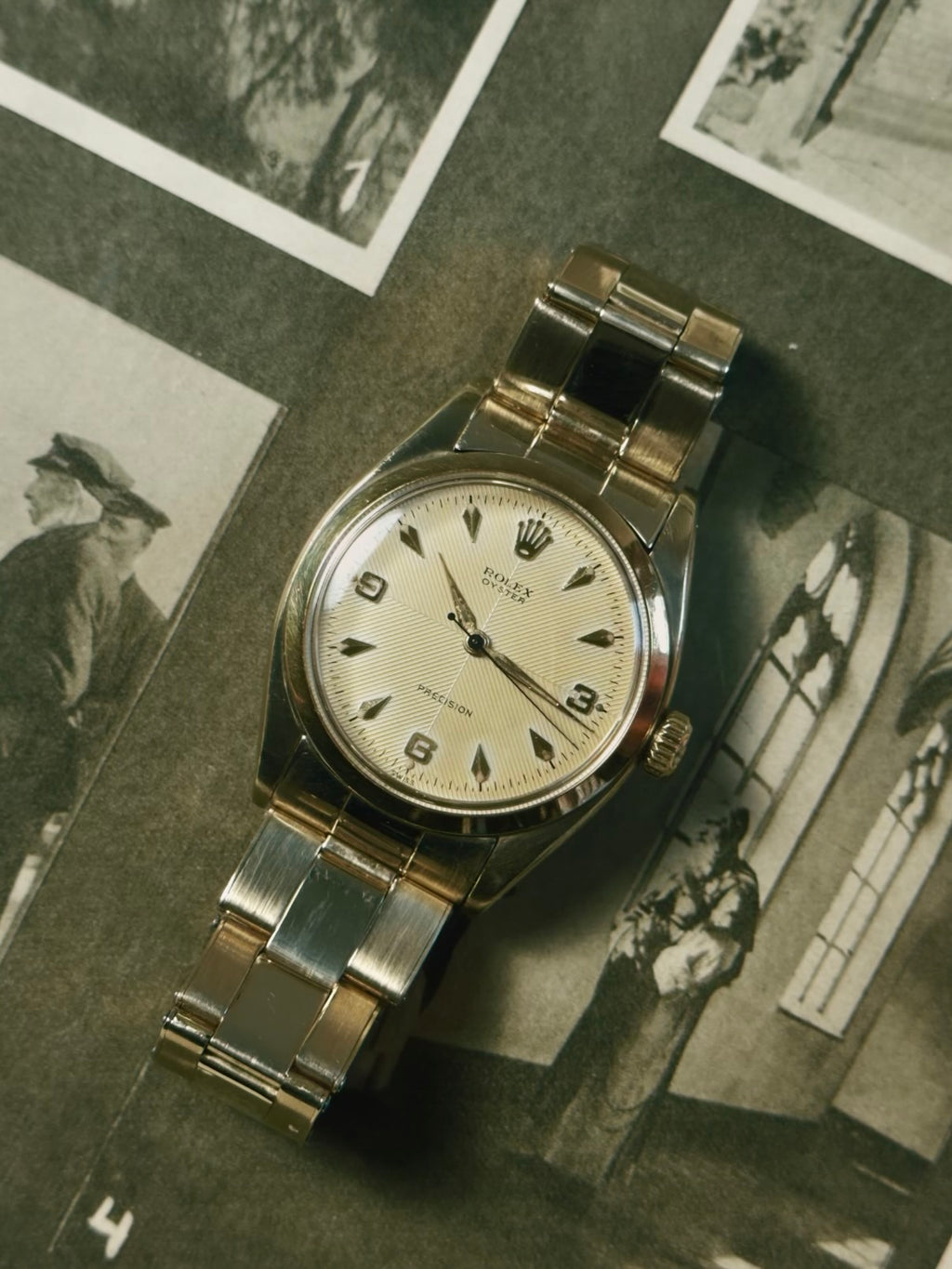 ROLEX 6422 Special Order Guilloché Dial 9K Gold 1959s