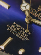 ROLEX 18k YG “PUPLE CHANGE” Nipple Blue Submariner Date 1973s