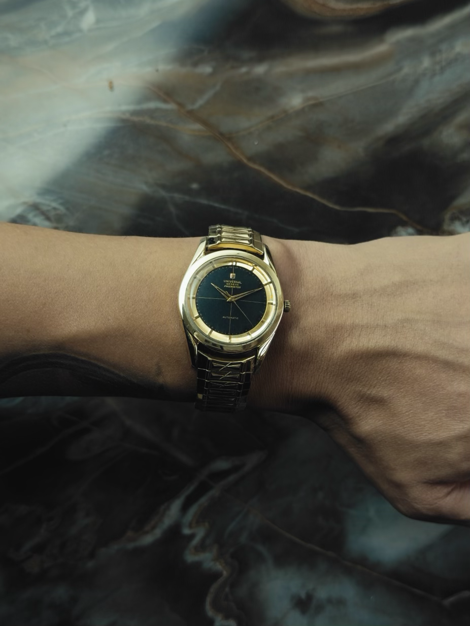 UNIVERSAL GENEVE POLEROUTER 20214 Gold Filled 1950s