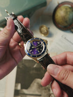 ROLEX 18k YG “PUPLE CHANGE” Nipple Blue Submariner Date 1973s