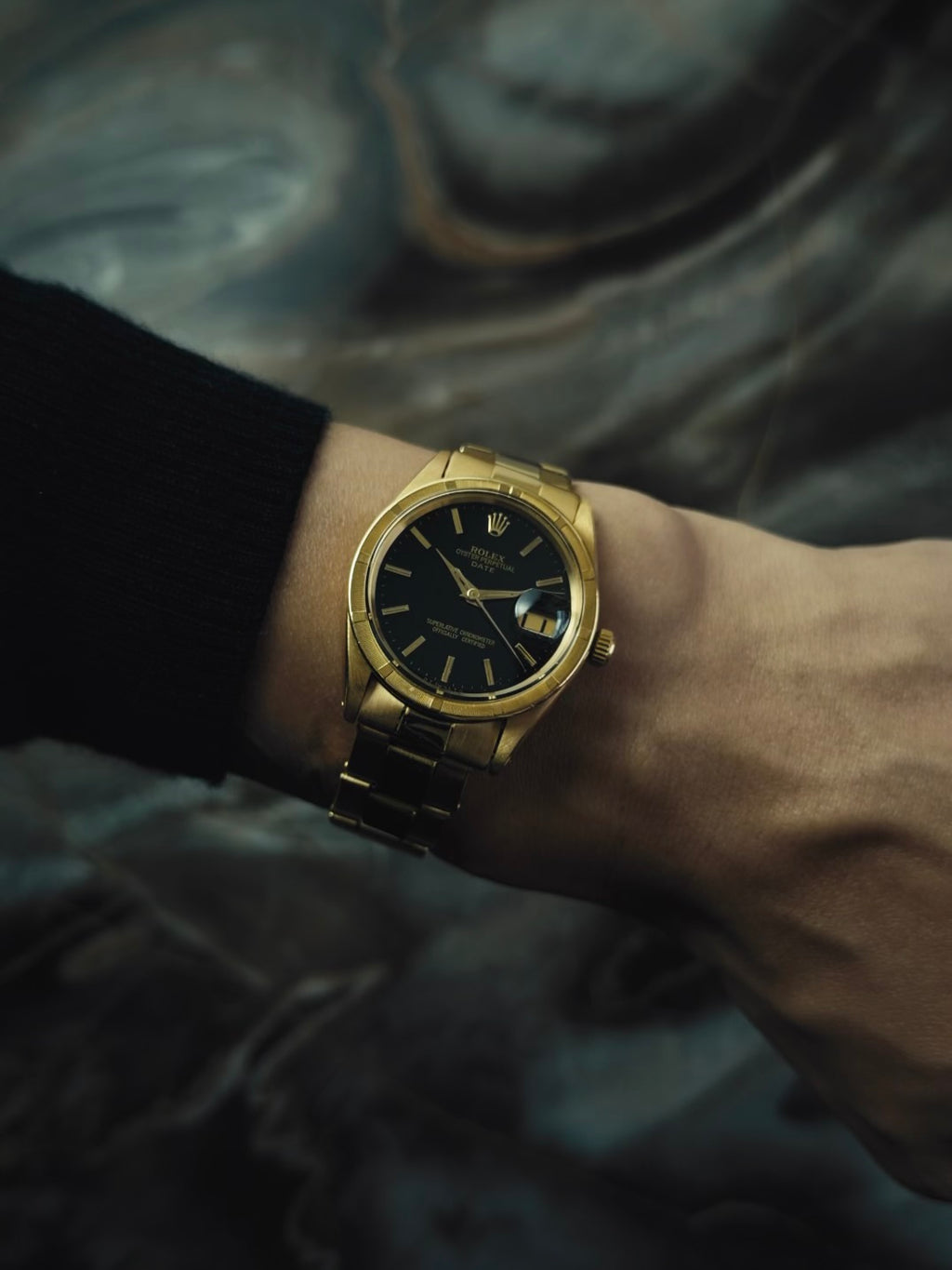 ROLEX Oyster Perpetual Date 1501 18k Yellow Gold 1964s
