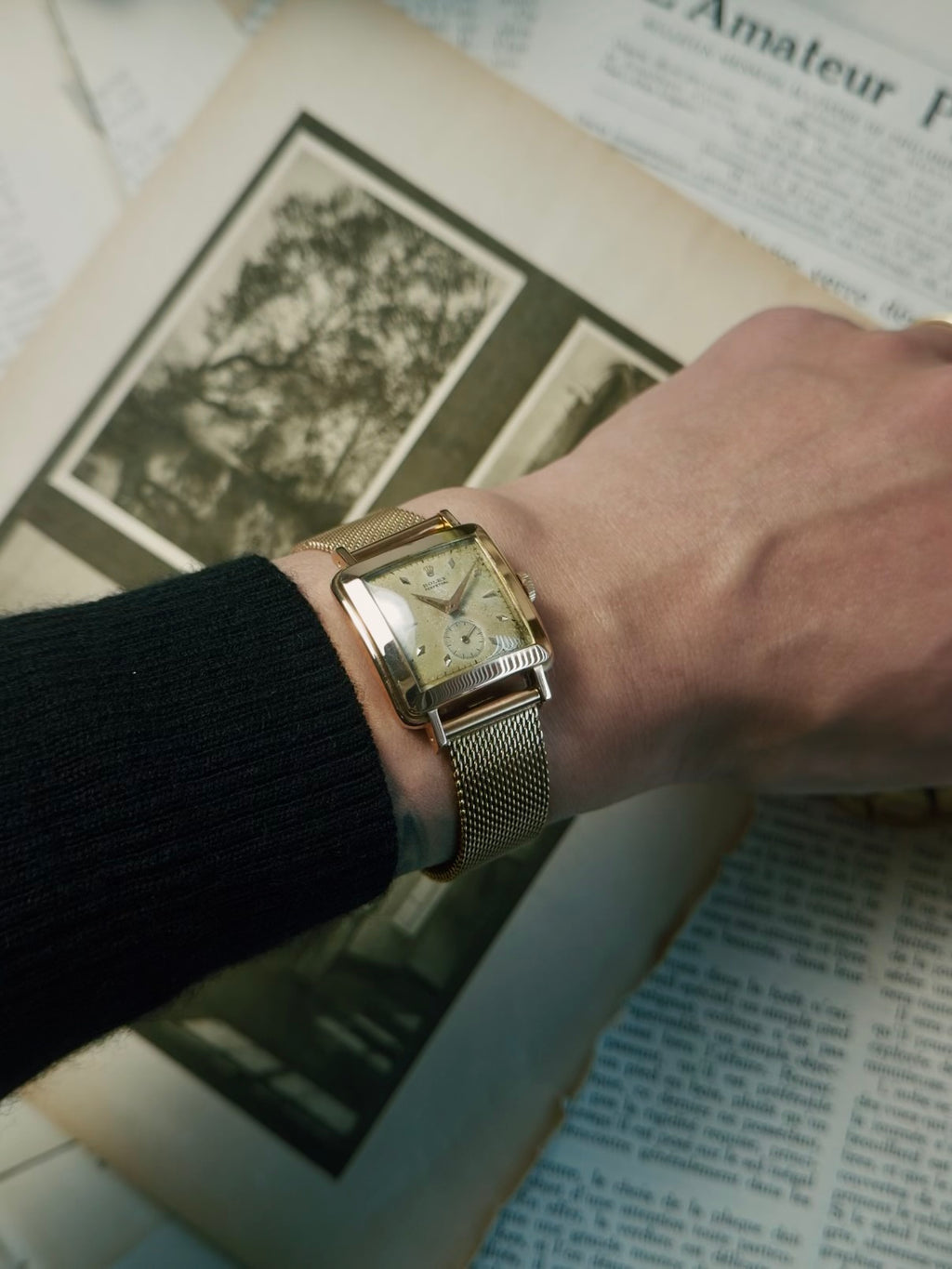 ROLEX  PERPETUAL BULGING BACK 18k Rose Gold 1950s