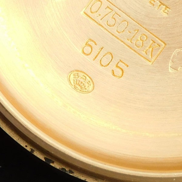 ROLEX 6105 Double Swiss Red Officially French 18K Rose Gold 1961s