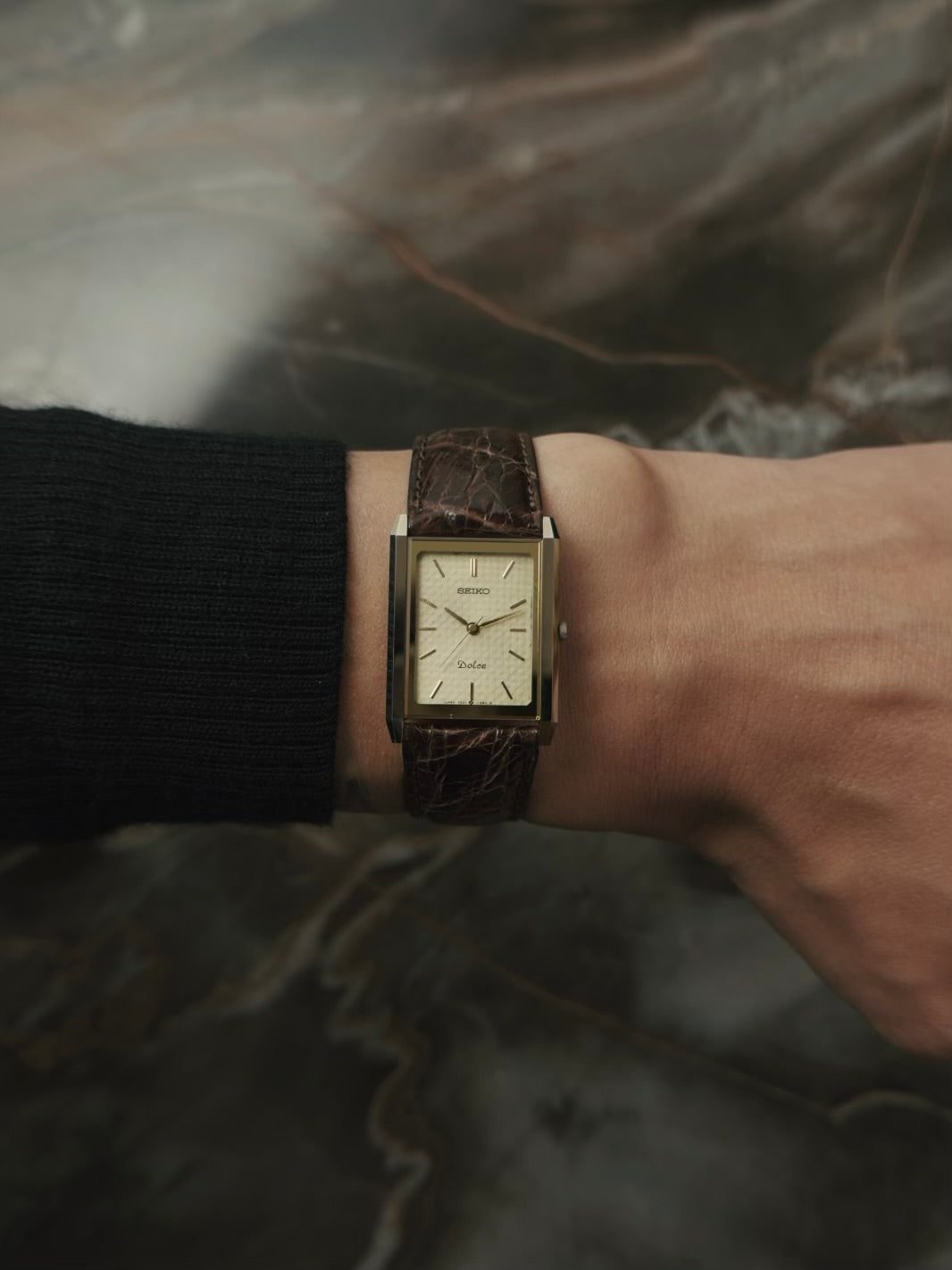 SEIKO Dolce 2-tone GP Tank Quartz 1980s