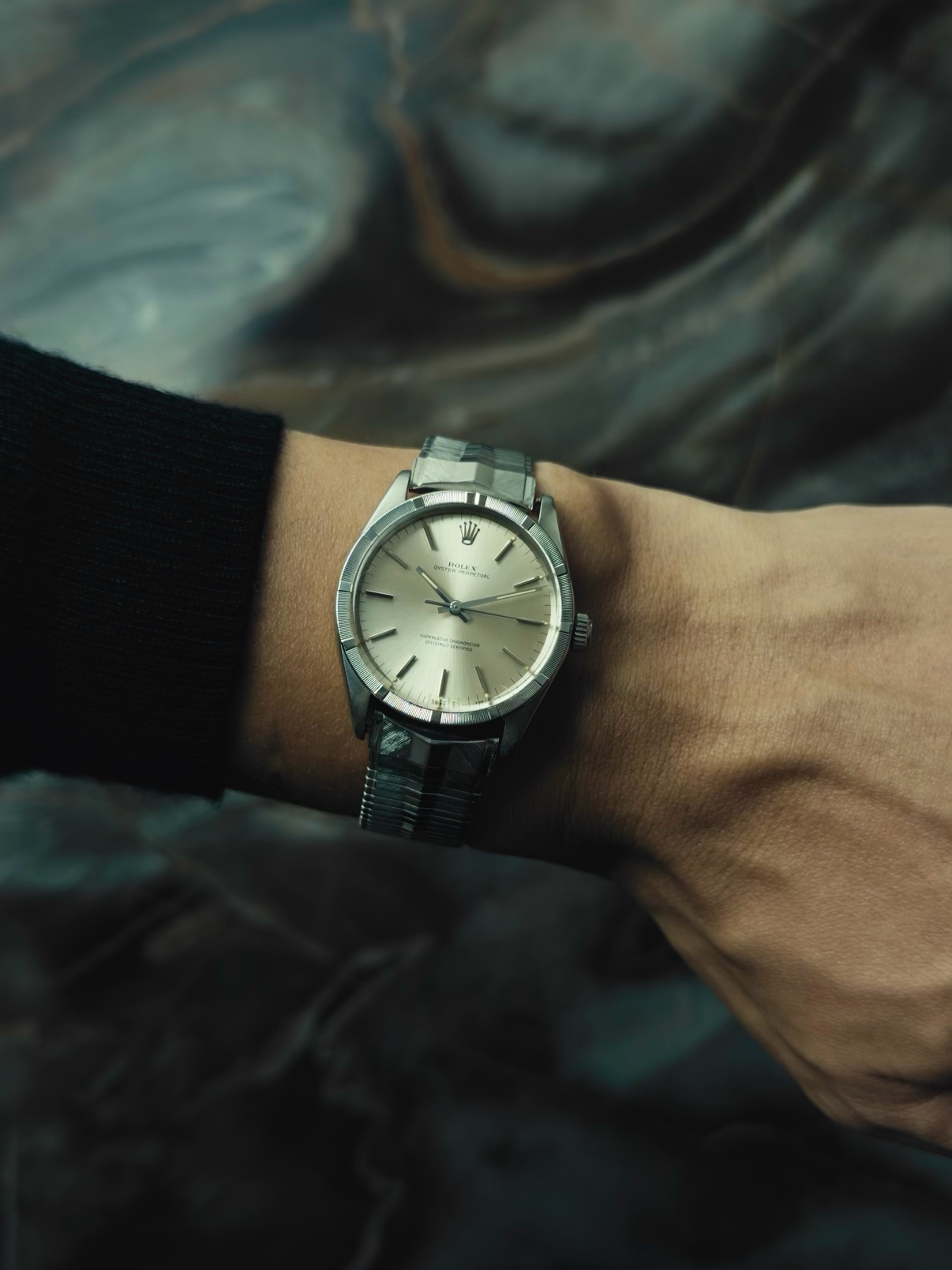 ROLEX Oyster Perpetual 1007 SS “PATINA DIAL” 1960-70s