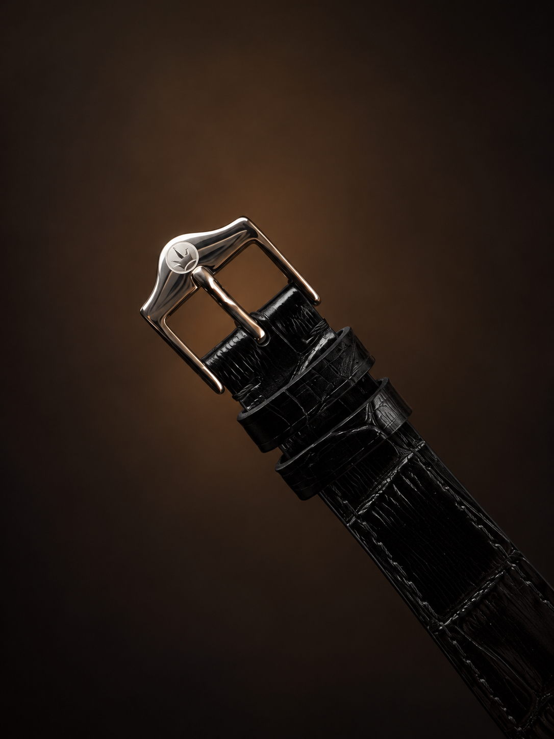 Alligator Embossed Leather Watch Strap｜尾錠