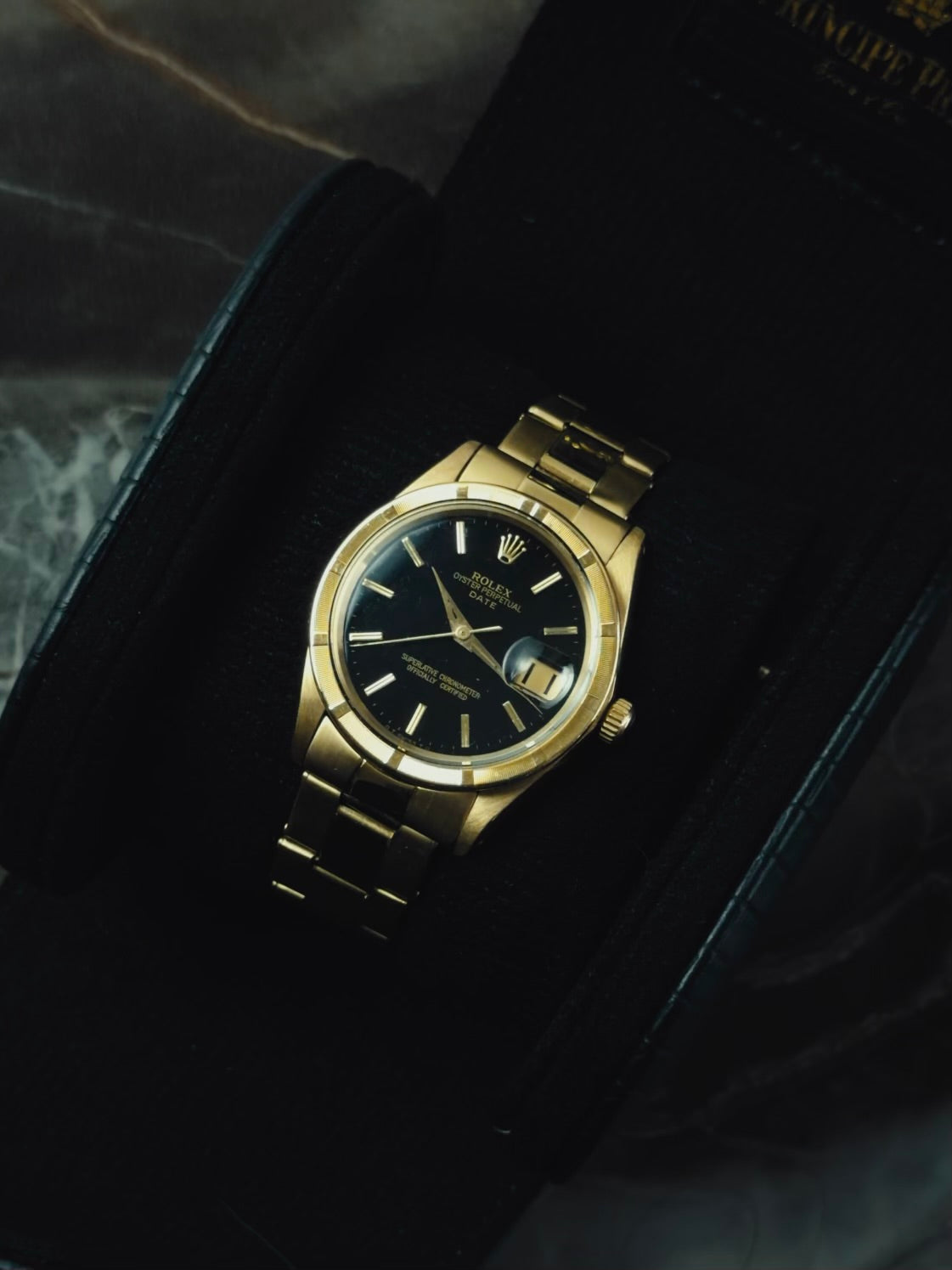 ROLEX Oyster Perpetual Date 1501 18k Yellow Gold 1964s