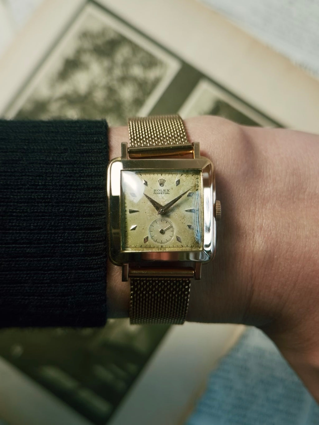 ROLEX  PERPETUAL BULGING BACK 18k Rose Gold 1950s