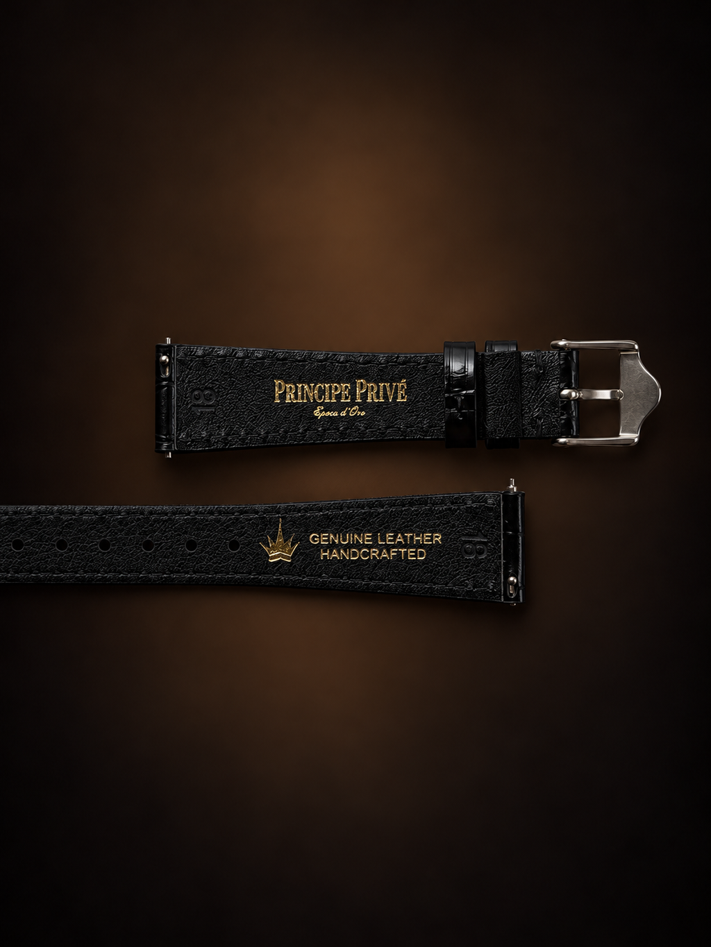 Crocodile Embossed Leather Watch Strap｜厚さ2mmの側面