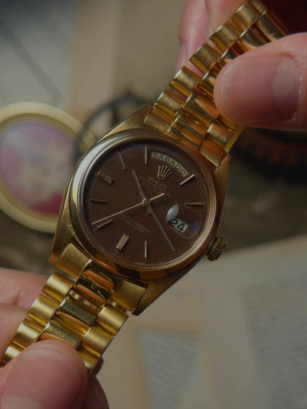 ROLEX 18k Rose Gold Day-Date 1965s