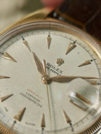 ROLEX 6105 Double Swiss Red Officially French 18K Rose Gold 1961s