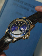 ROLEX 18k YG “PUPLE CHANGE” Nipple Blue Submariner Date 1973s