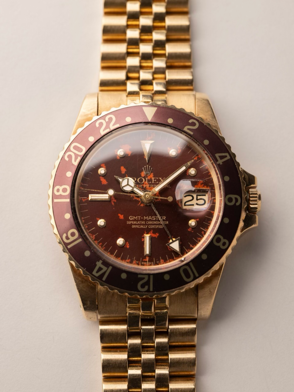 ROLEX 1675/8 18K Yellow Gold Tropical GMT