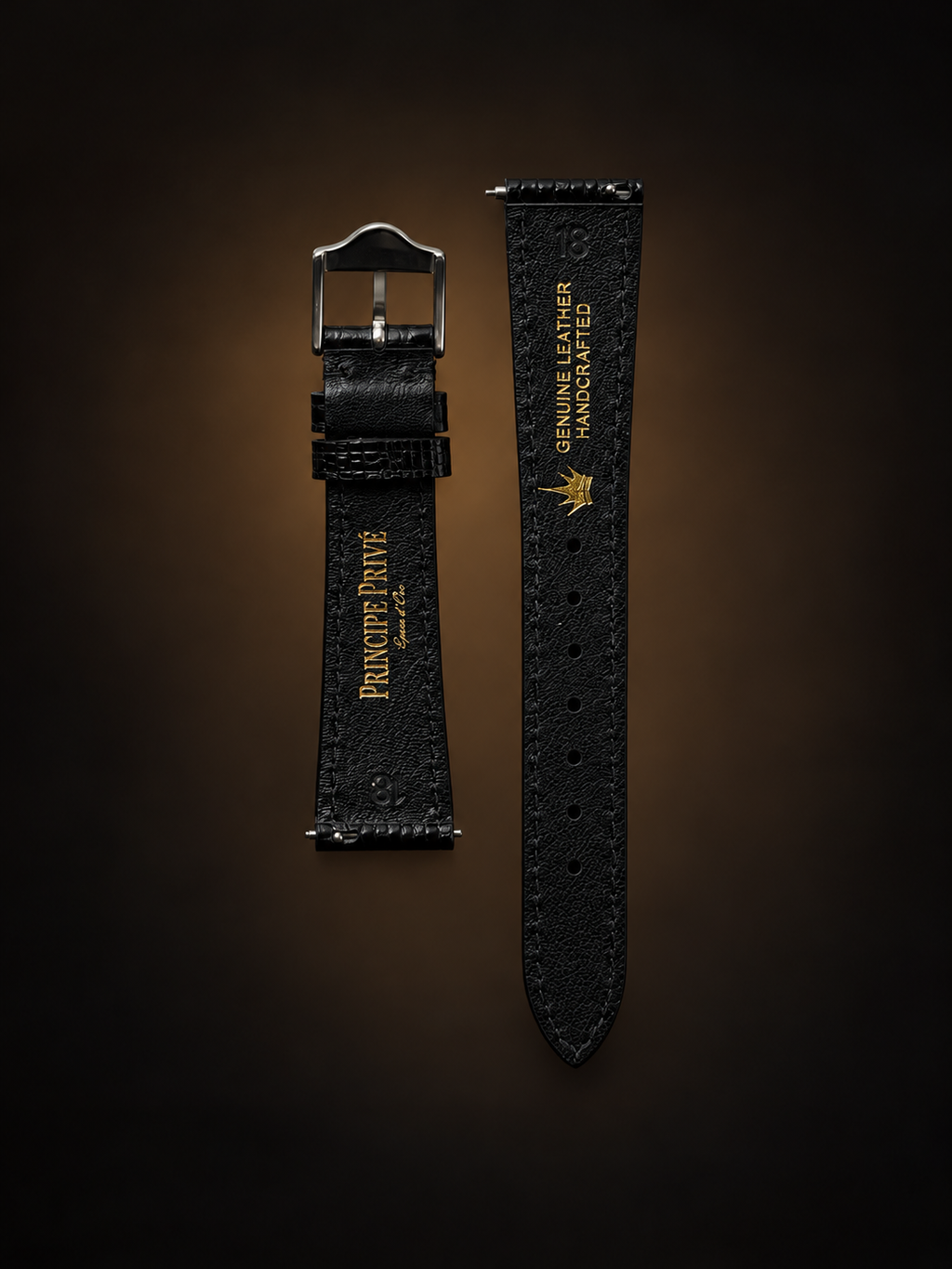 Lizard Embossed Leather Watch Strap｜裏地 ゴールド箔押し