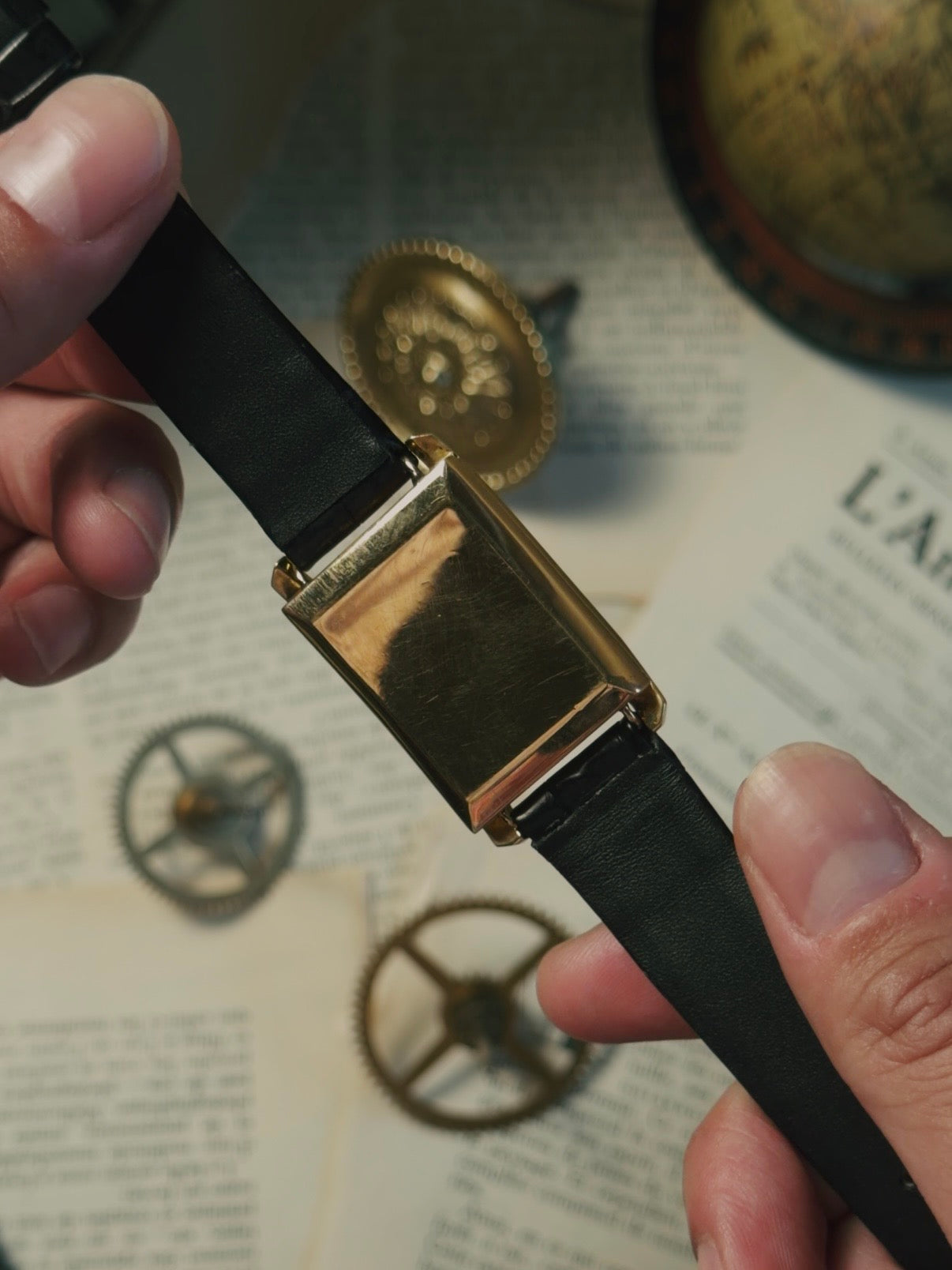 BLANCPAIN 18k YG Jumping Hour Big Rectangular 1925s