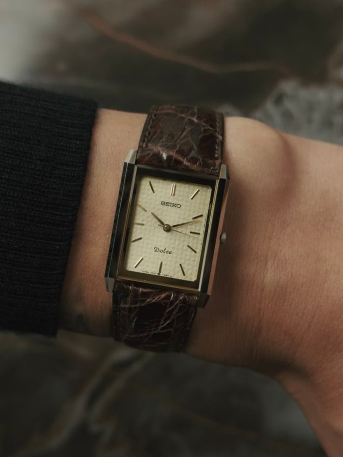SEIKO Dolce 2-tone GP Tank Quartz 1980s