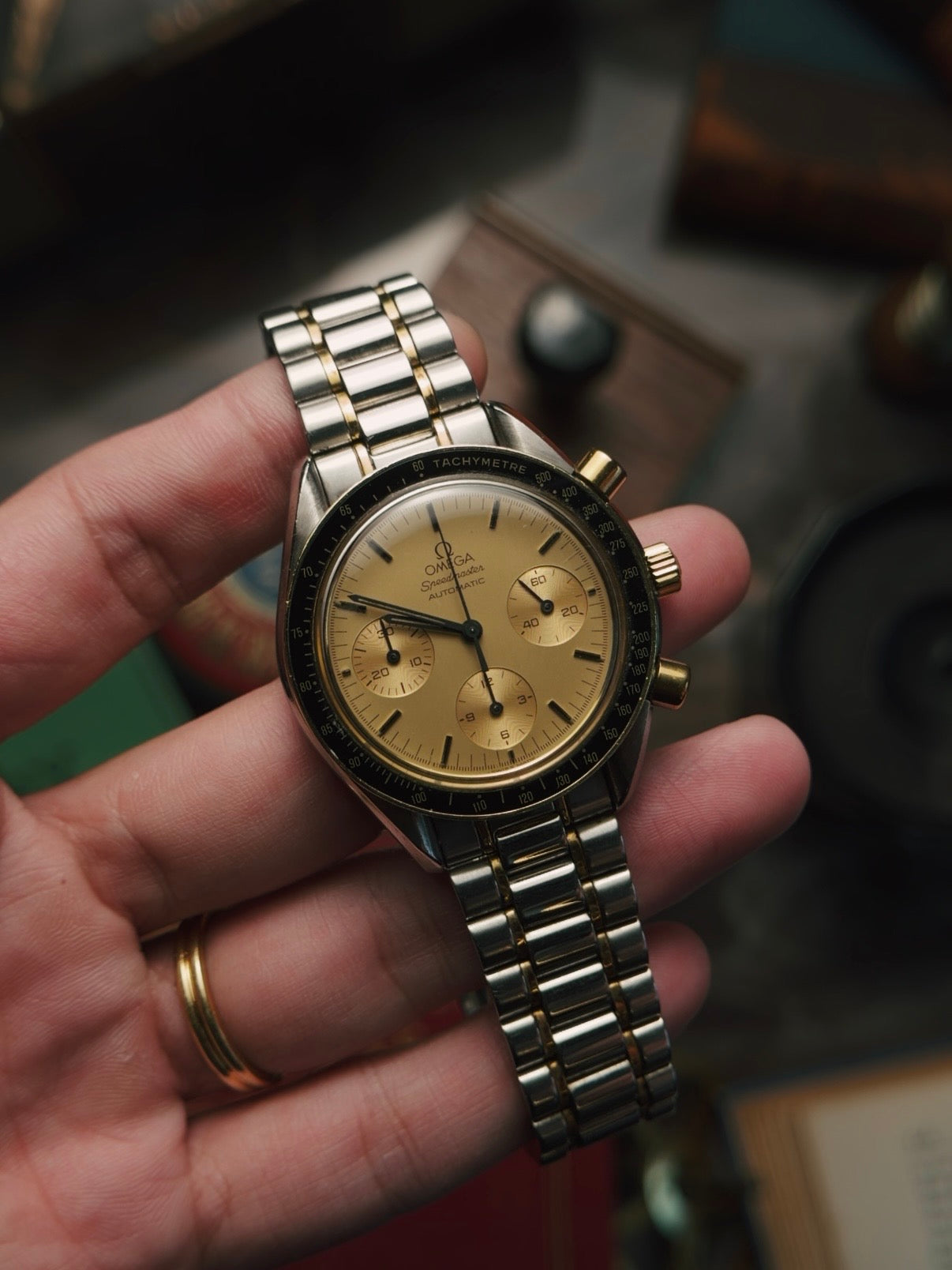 OMEGA Speedmaster 18k Yellow Gold Two Tone 1990s