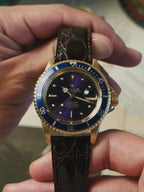 ROLEX 18k YG “PUPLE CHANGE” Nipple Blue Submariner Date 1973s