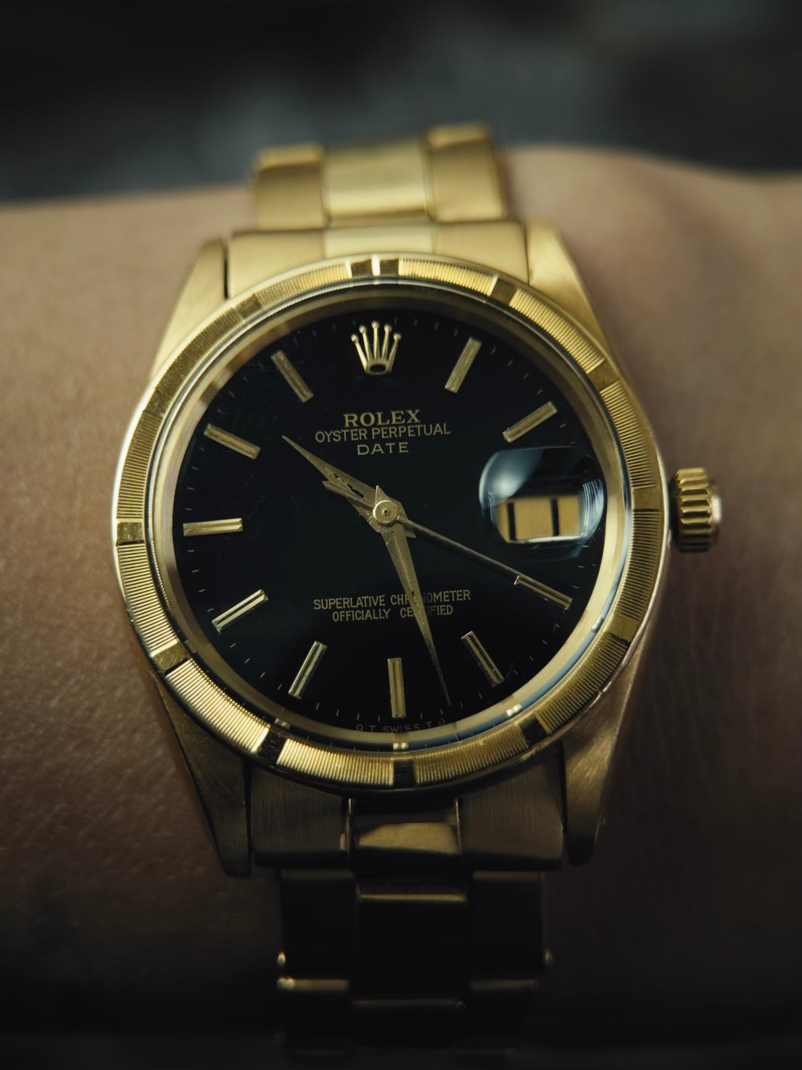 ROLEX Oyster Perpetual Date 1501 18k Yellow Gold 1964s