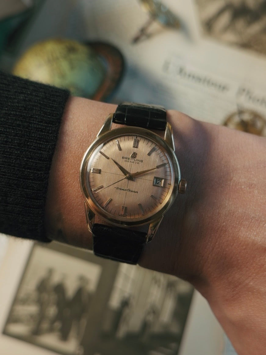BREITLING 18K Rose Gold TRANSOCEAN 1964s