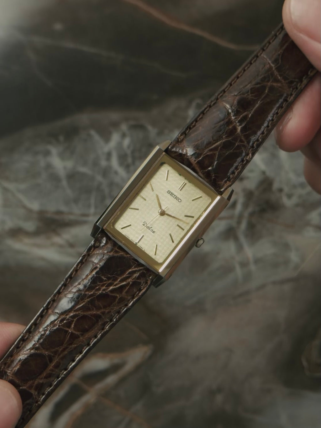 SEIKO Dolce 2-tone GP Tank Quartz 1980s