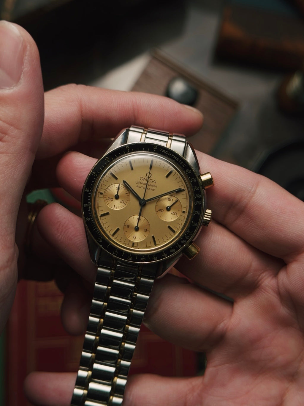 OMEGA Speedmaster 18k Yellow Gold Two Tone 1990s