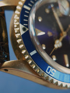 ROLEX 18k YG “PUPLE CHANGE” Nipple Blue Submariner Date 1973s