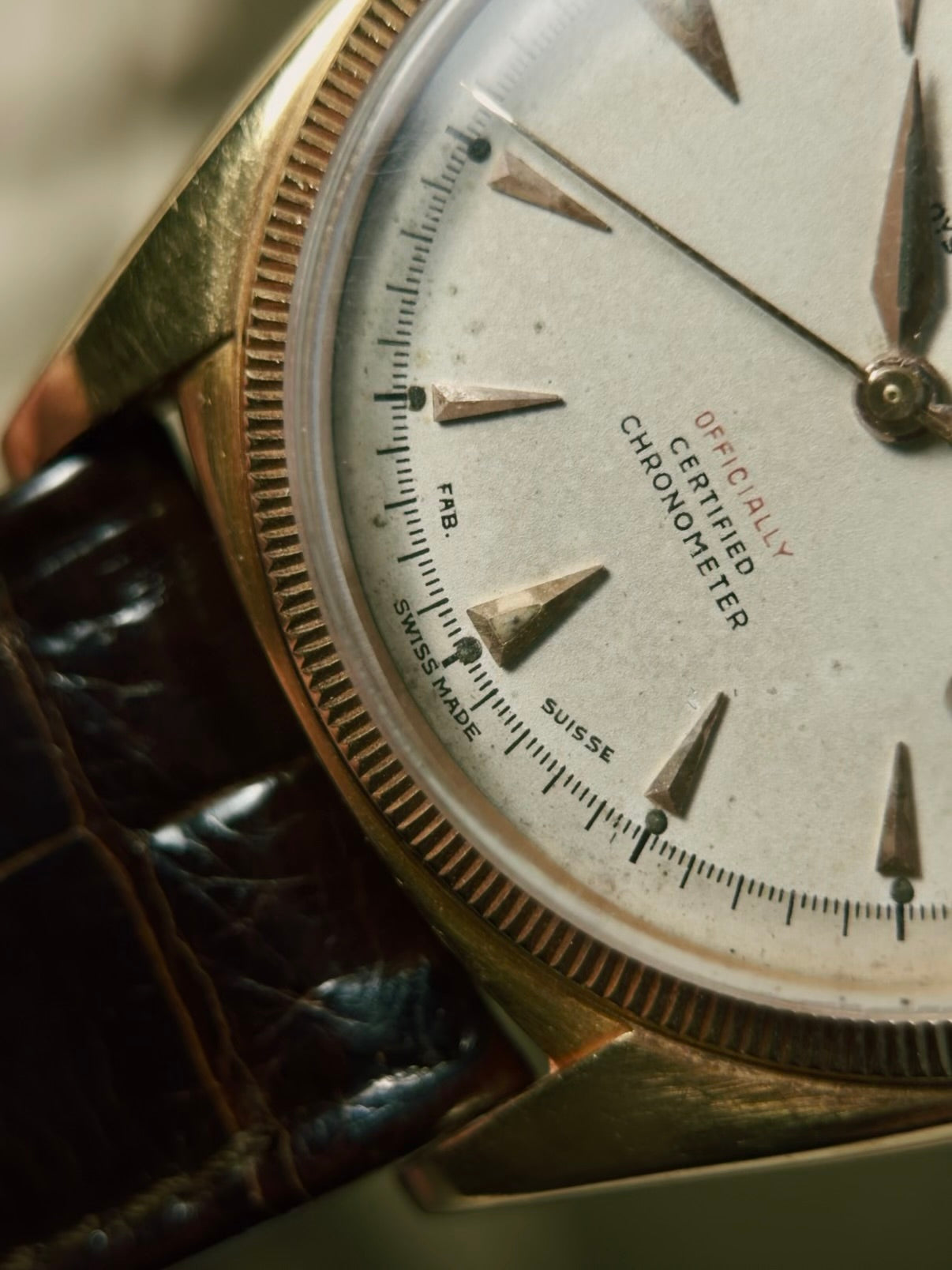 ROLEX 6105 Double Swiss Red Officially French 18K Rose Gold 1961s