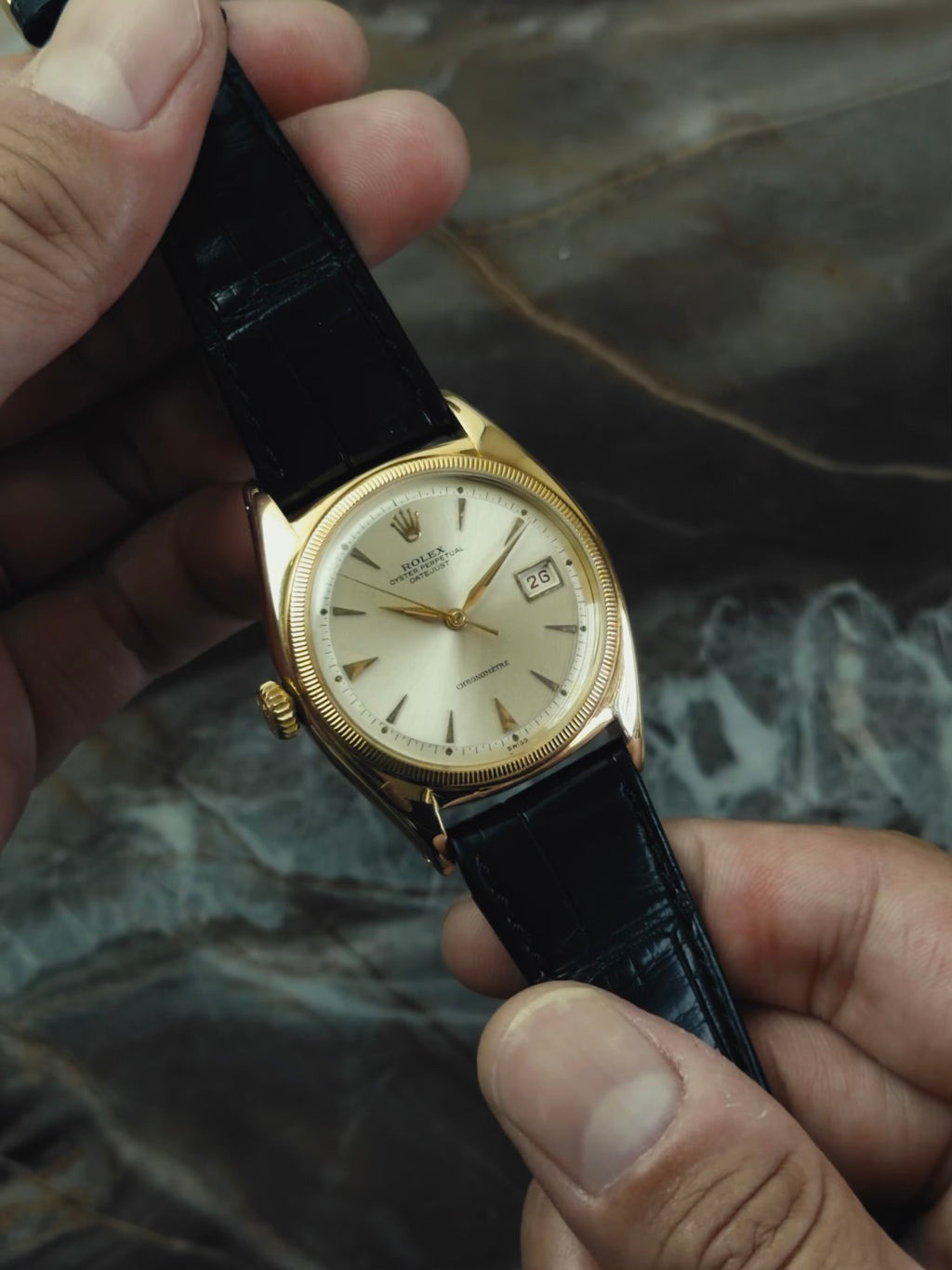 ROLEX Datejust 6105 Lefty 18k 1952s