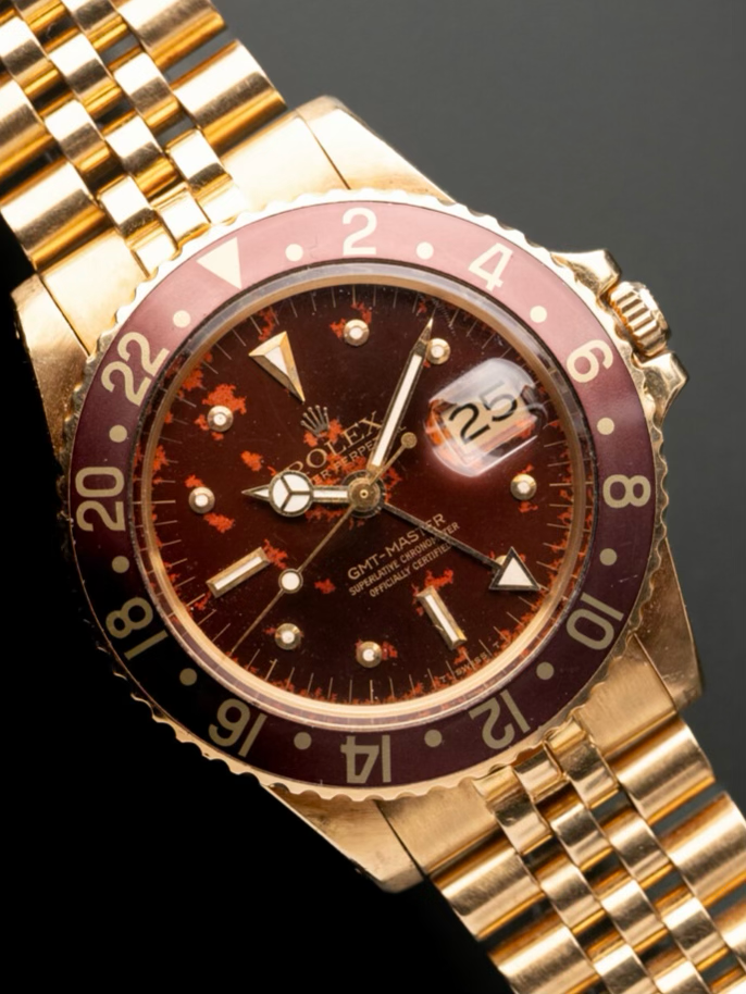 ROLEX 1675/8 18K Yellow Gold Tropical GMT