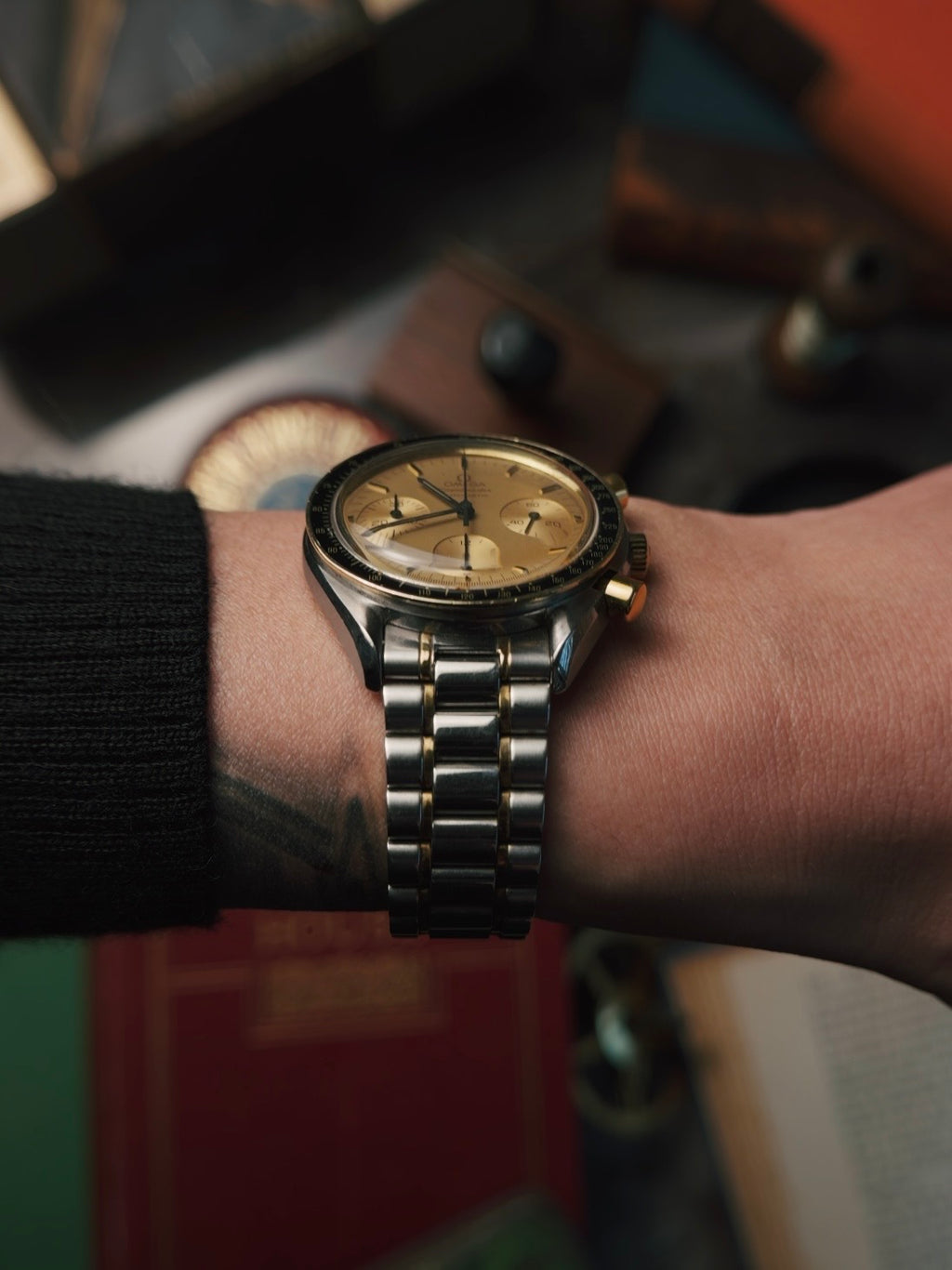 OMEGA Speedmaster 18k Yellow Gold Two Tone 1990s