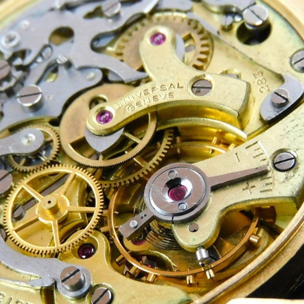 UNIVERSAL GENEVE 18k RED GOLD COMPAX BIG HORN LUG  1945s