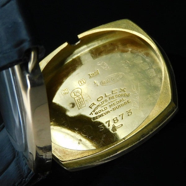 ROLEX  HUNTER TRENCH CUSHION 14K GOLD 1936s