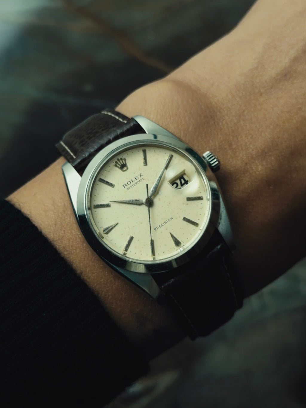 ROLEX Oysterdate Precision White Aging dial 1960s