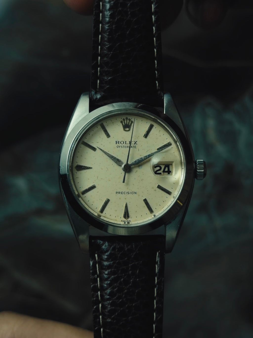 ROLEX Oysterdate Precision White Aging dial 1960s