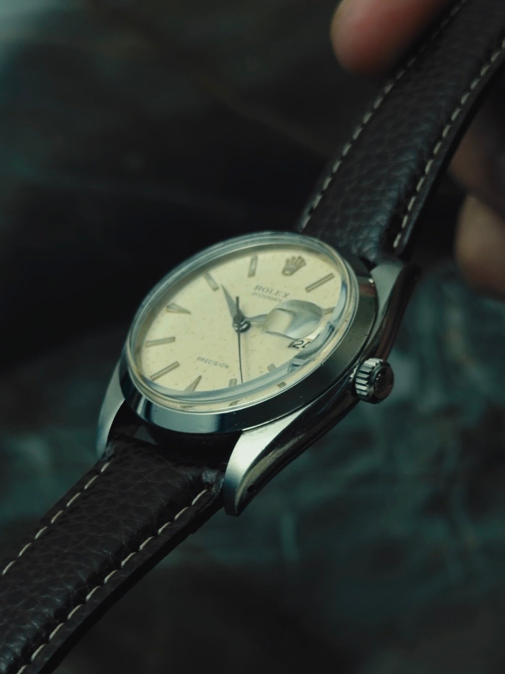 ROLEX Oysterdate Precision White Aging dial 1960s
