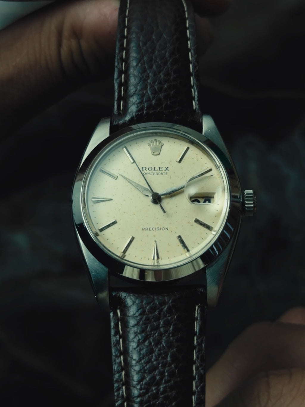 ROLEX Oysterdate Precision White Aging dial 1960s