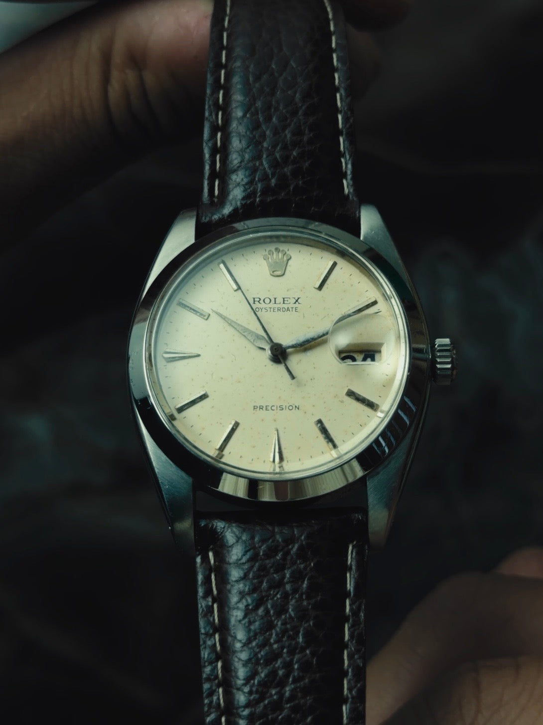 ROLEX Oysterdate Precision White Aging dial 1960s