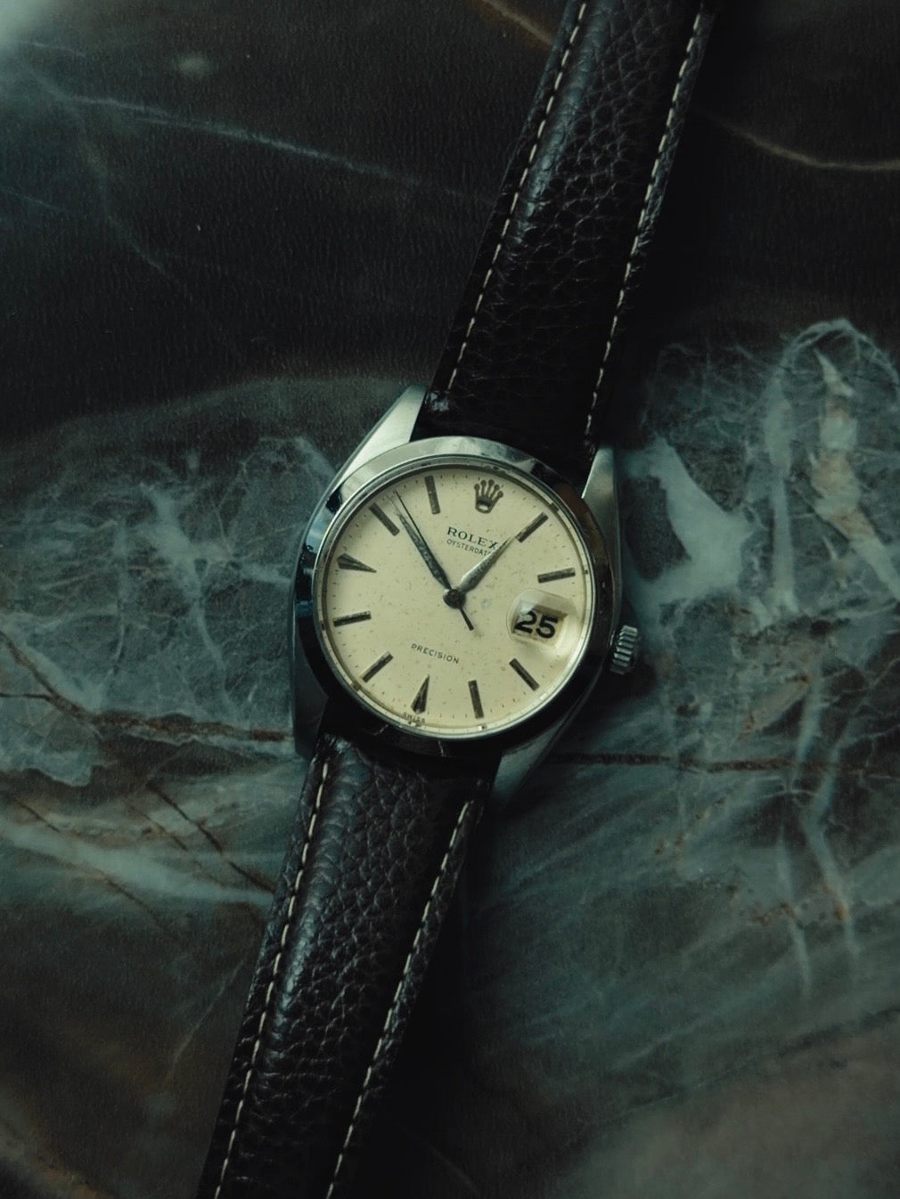 ROLEX Oysterdate Precision White Aging dial 1960s
