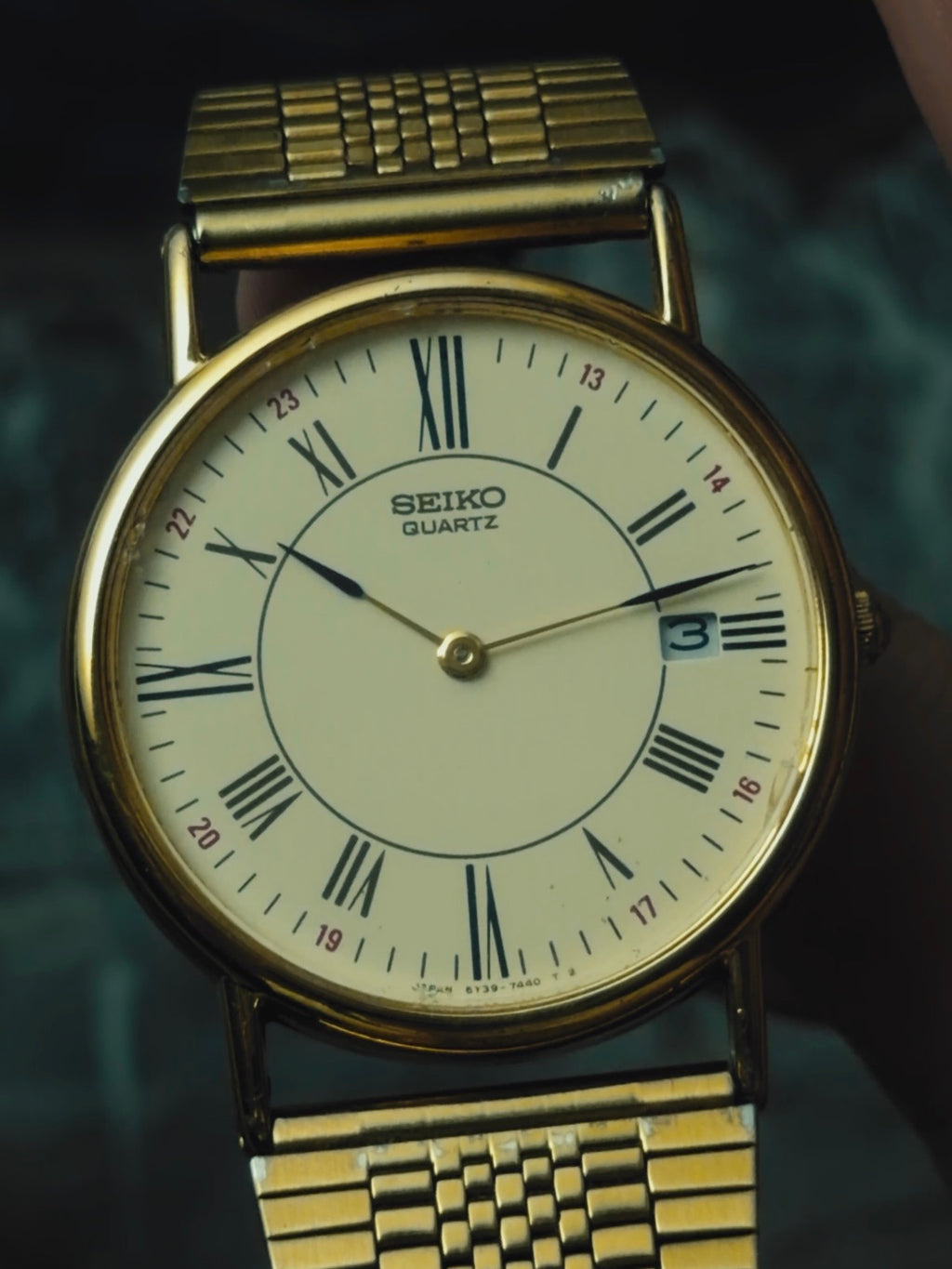 SEIKO Gold Tone Roman Dial 1992s