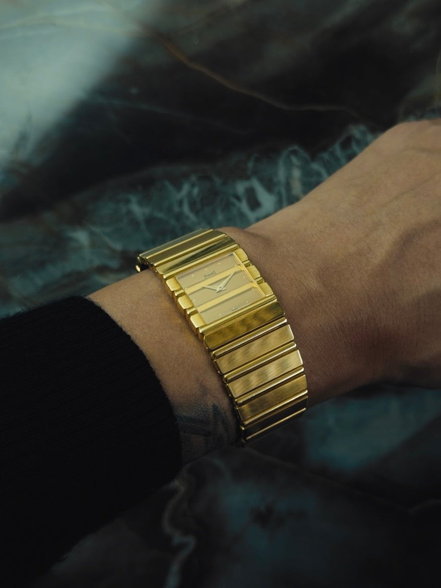 PIAGET Polo 18K Solid Gold Champagne Dial Quartz 1980s