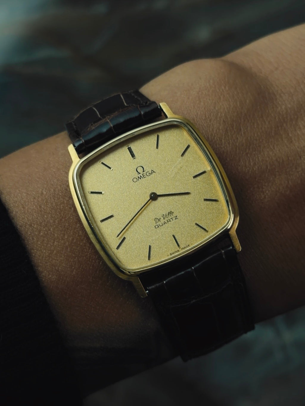 OMEGA De Ville Quartz  Gold Dial 1980s