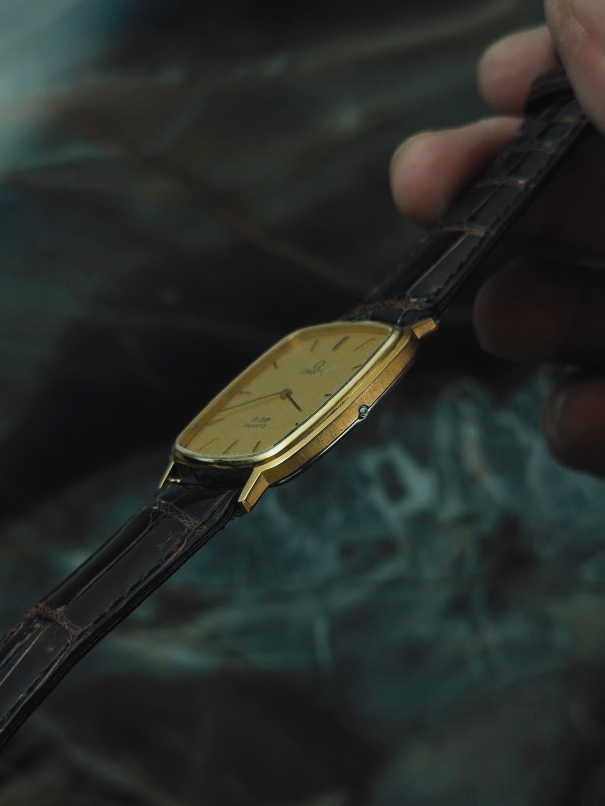 OMEGA De Ville Quartz  Gold Dial 1980s