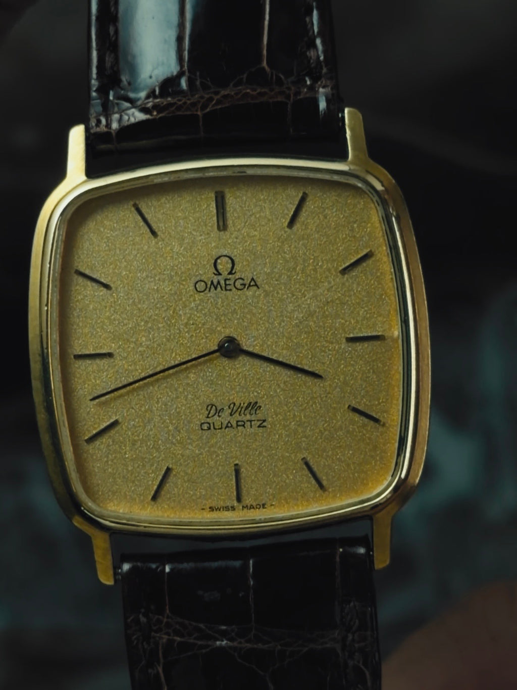 OMEGA De Ville Quartz  Gold Dial 1980s