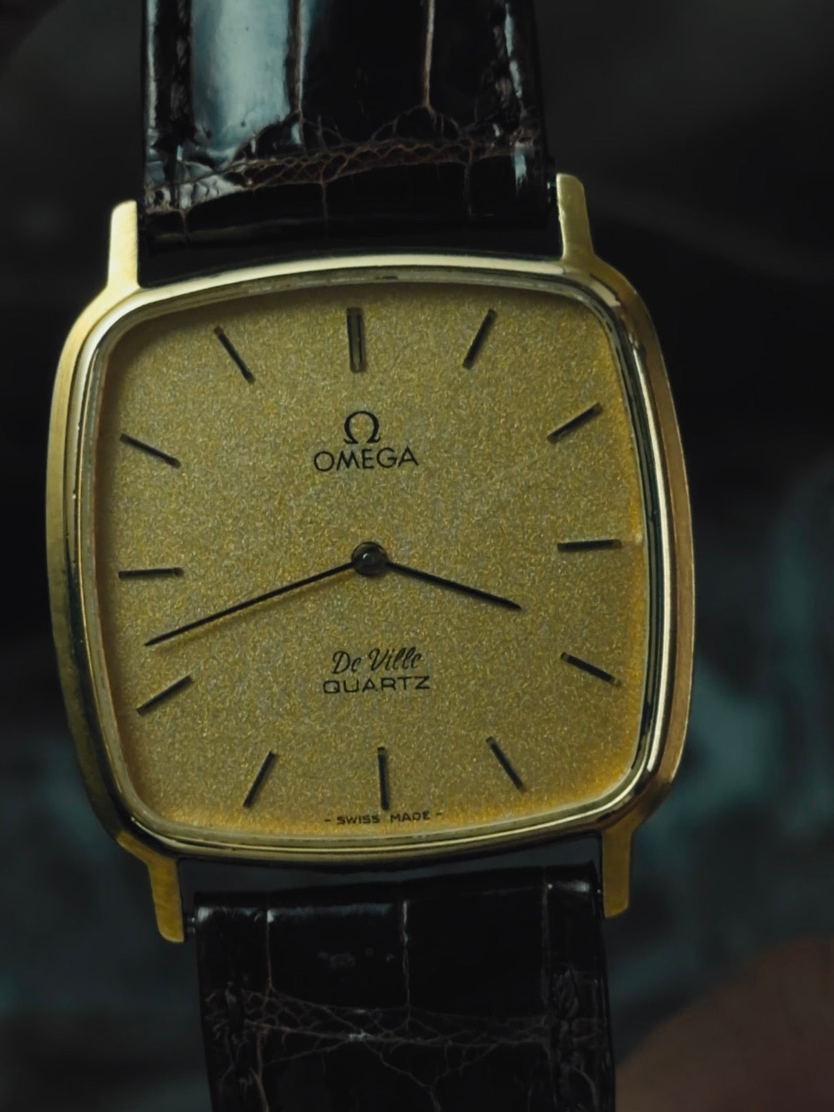 OMEGA De Ville Quartz  Gold Dial 1980s