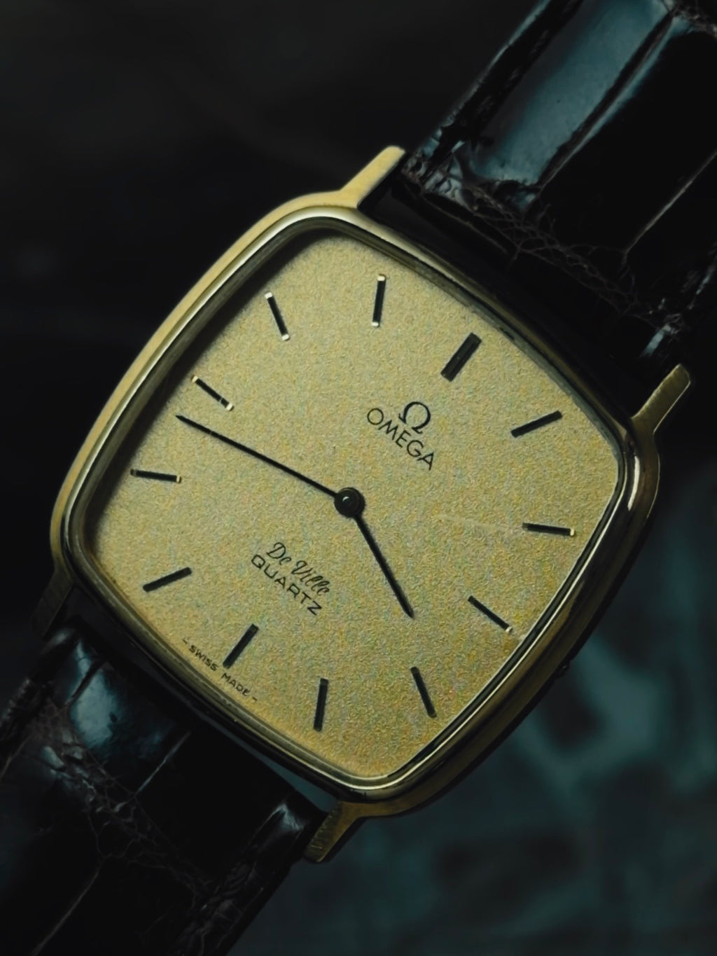 OMEGA De Ville Quartz  Gold Dial 1980s