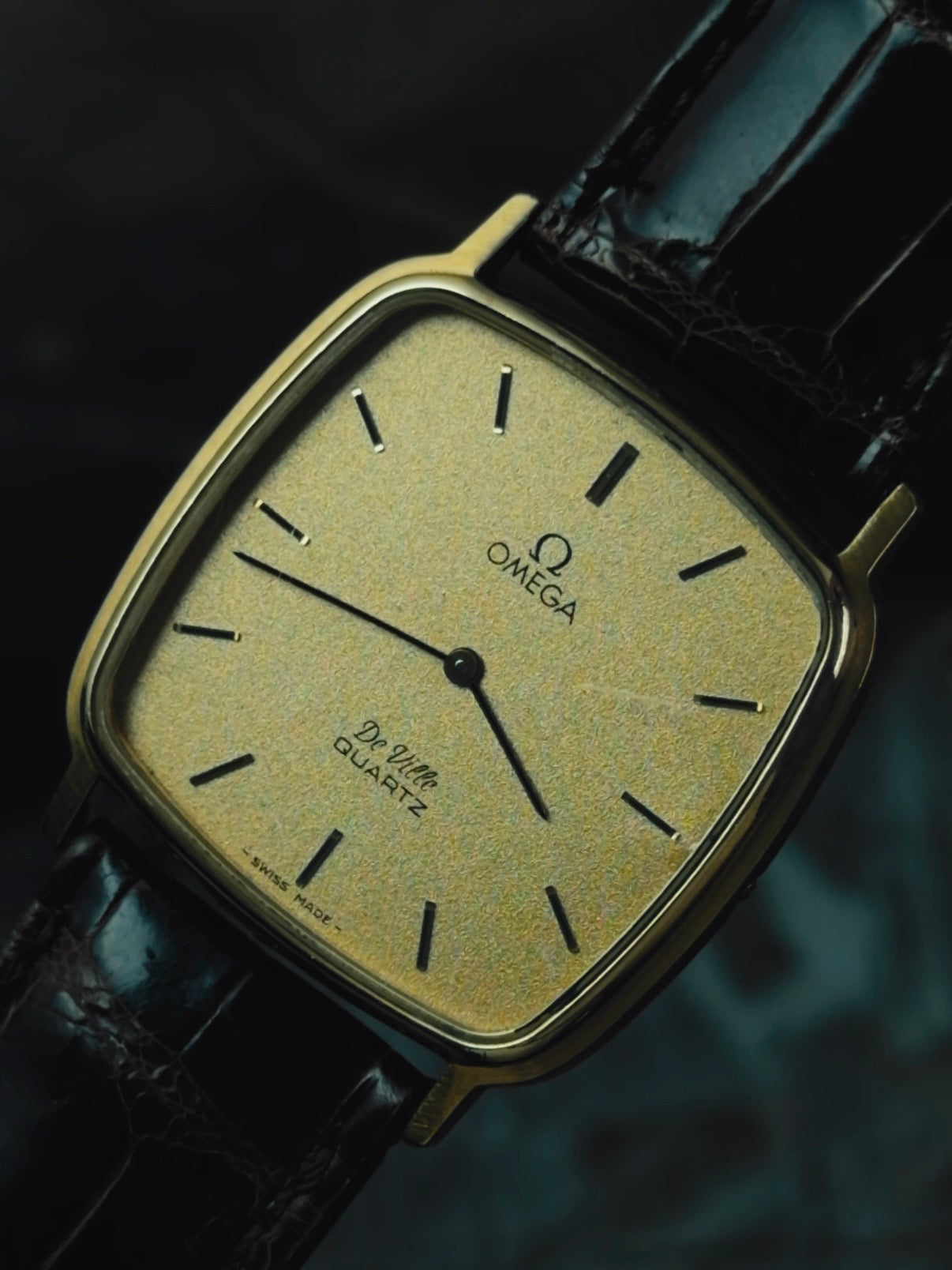 OMEGA De Ville Quartz  Gold Dial 1980s