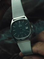 OMEGA De Ville Herringbone Dial Cushion Case 1970s